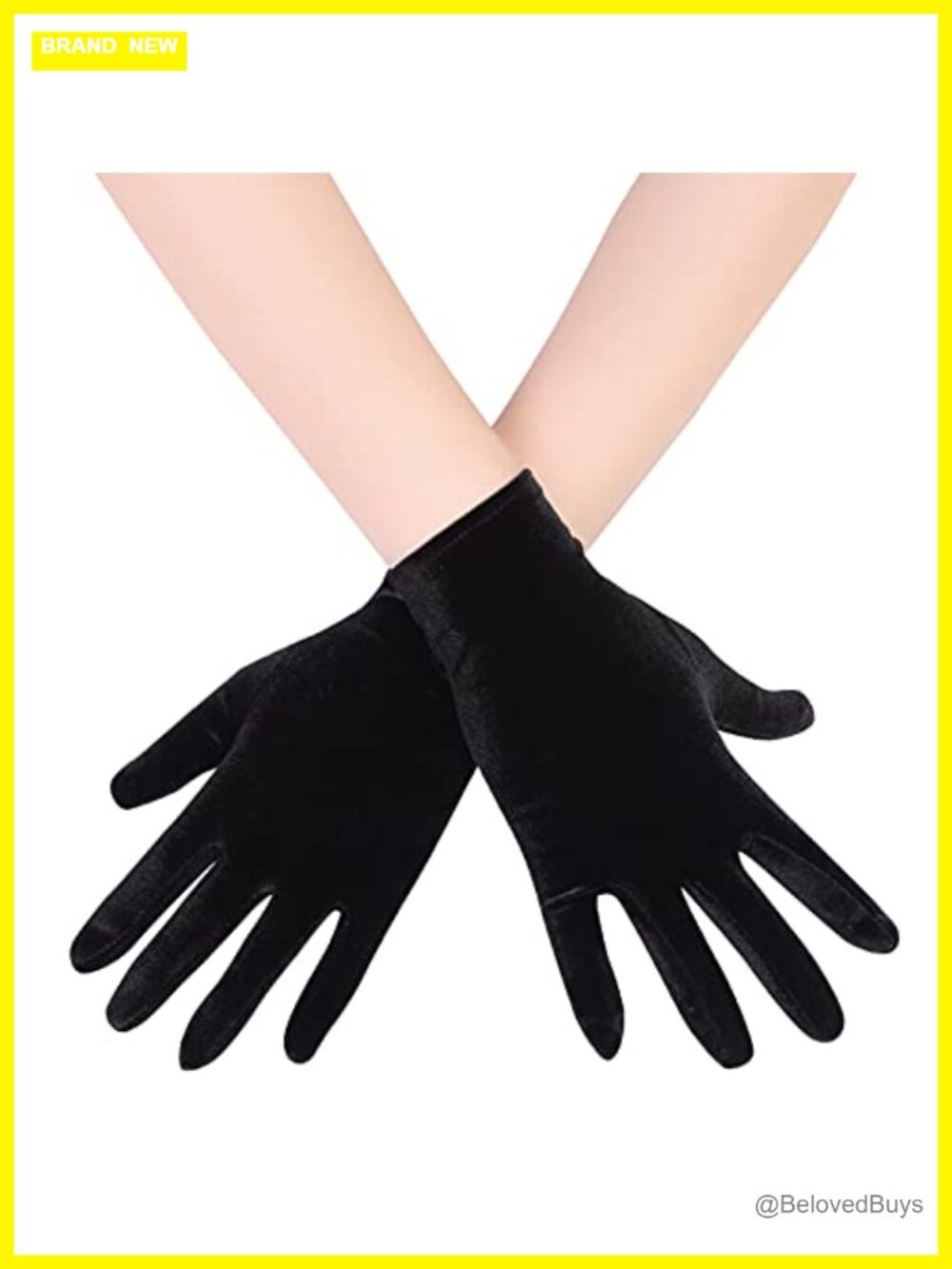 Velvet Short Opera Gloves Womens Stretchy One Size Gatsby Party